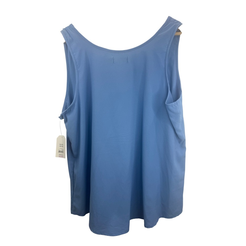 Faded Glory Womens Tank Top XL (16-18) Blue Sleeveless Casual Pocket Blouse - Picture 2 of 4